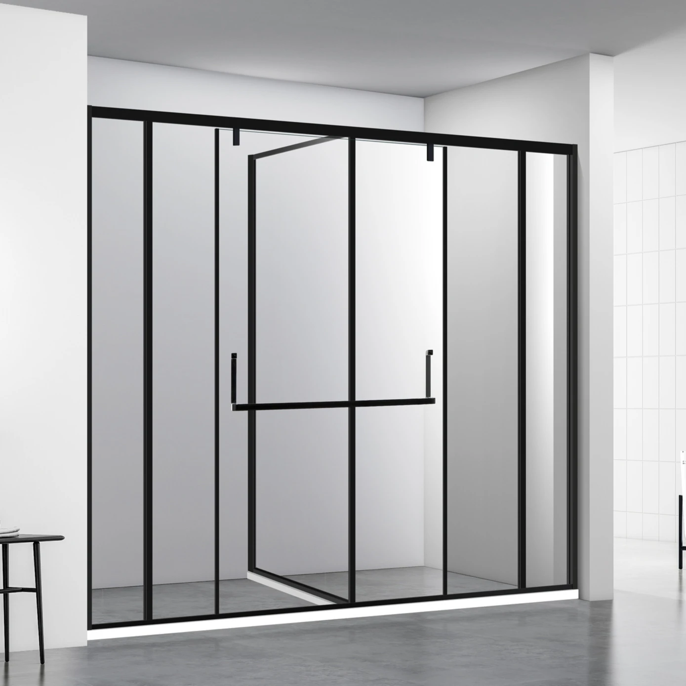 Manufactory 80x80 Square Shower Room RV Shower Cabin Small Toilet Shower Cubicle Clear Sale Black OEM Glass SWEET Frame Style