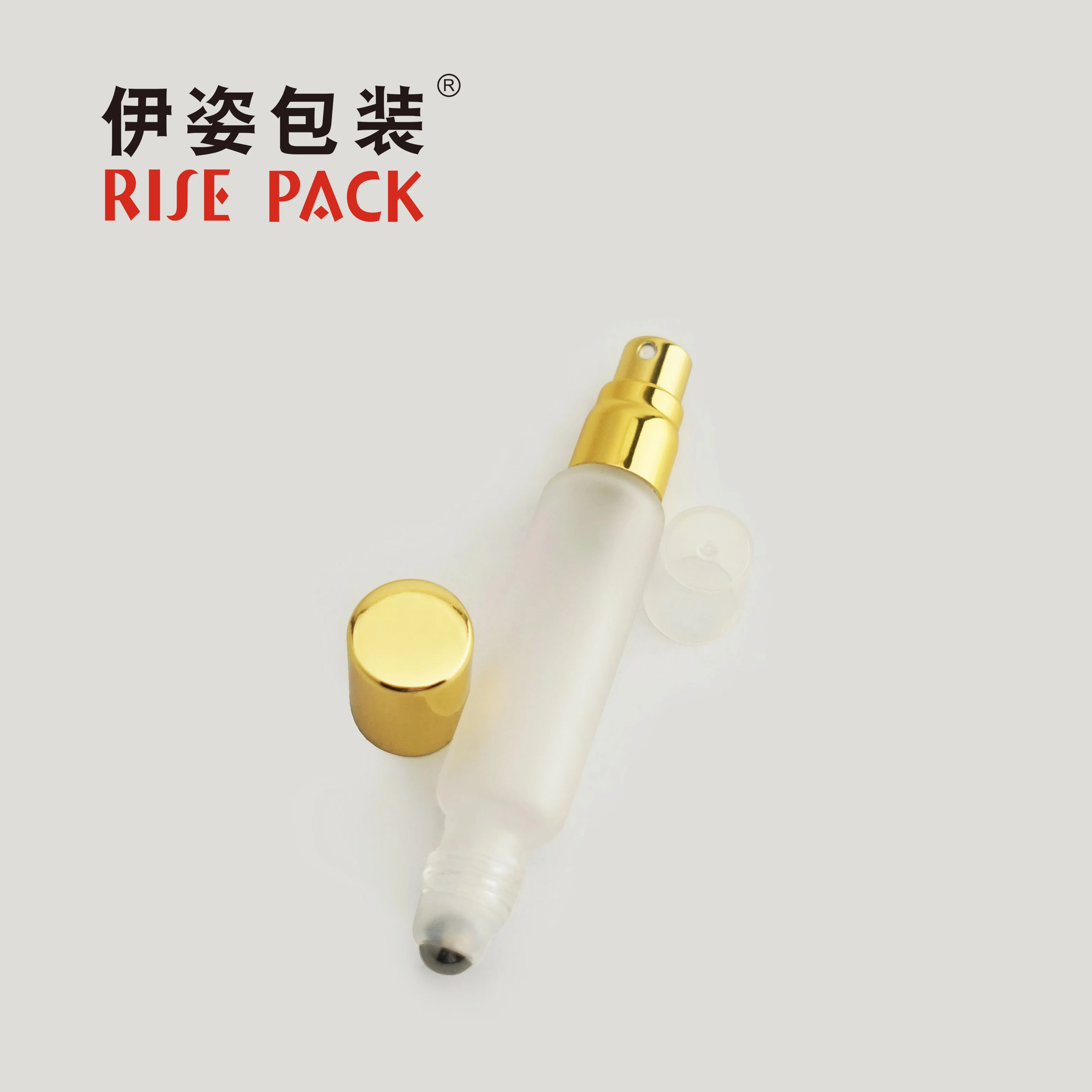 Factory Price 10ml Frosted Dual Ends Glass Cosmetic Essential Oil Perfume Bottle with Roll-On and Sprayer Two Ends