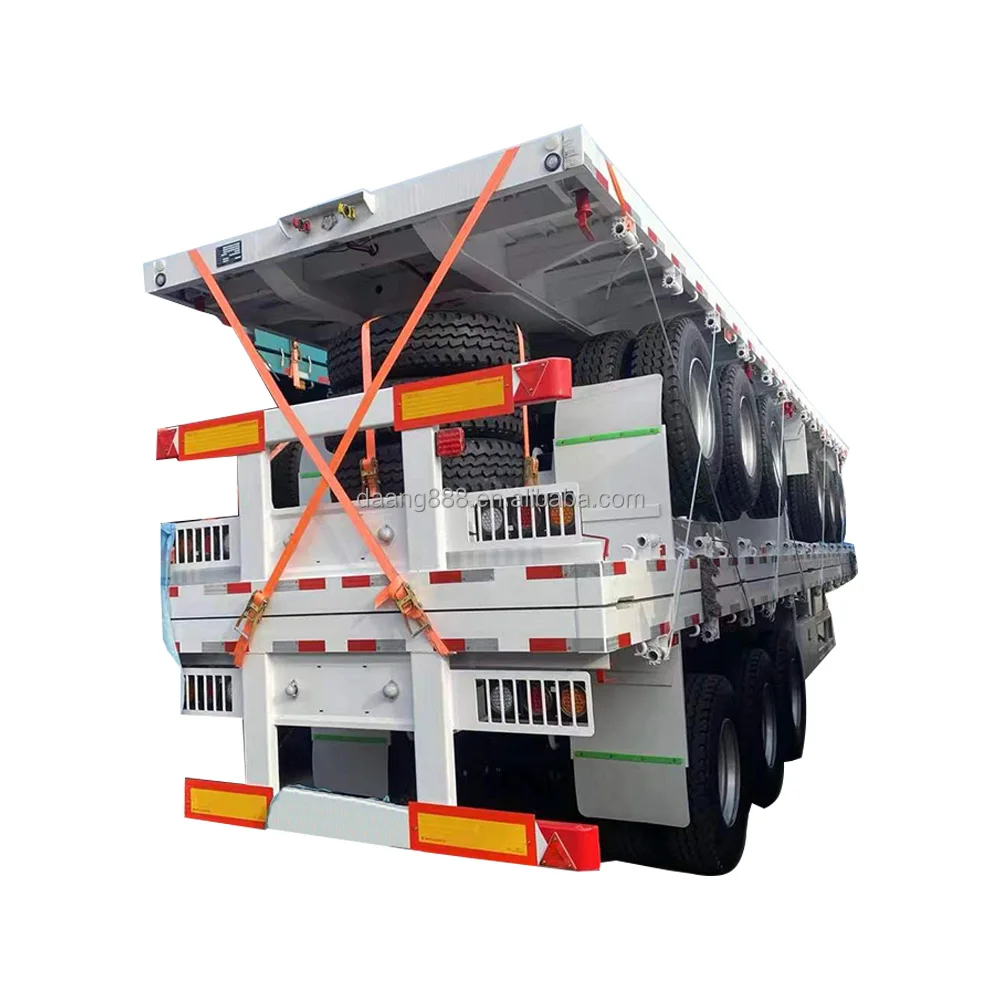 3 Axles 20ft 40ft Container Flat Bed Flatbed Semi Trailers