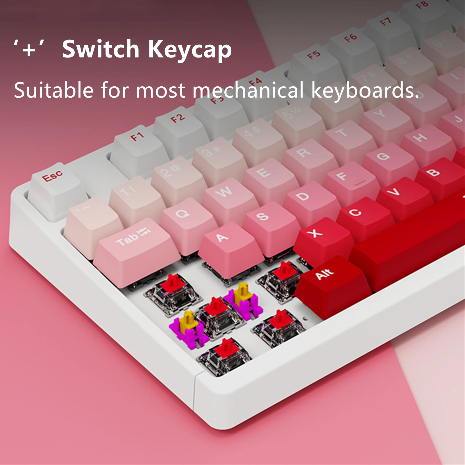 HZGAMER INS Style Double Shot Keycaps, Gradient Color Keycap for Mechanical Keyboard, PBT OEM Profile Keycap