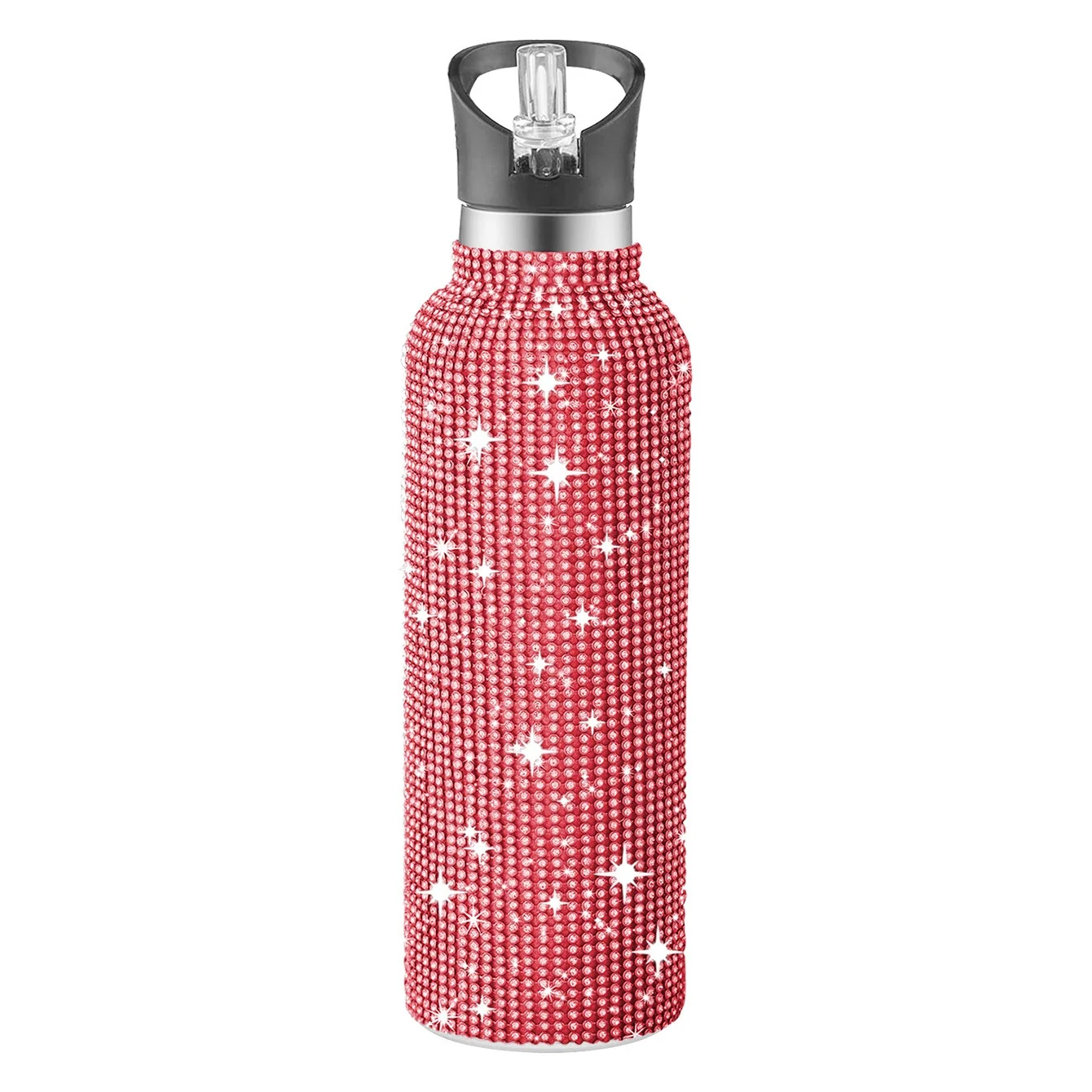 600ml Diamond Water Bottle  Glitter bling rhinestone diamond Thermal Sport Bottle for daily