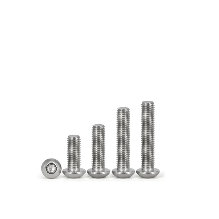 DIN7380 M2 M3 M4 M6 M8 screw Hexagon Socket Cheese head bolts SS304 stainless steel hex socket button head machine screw