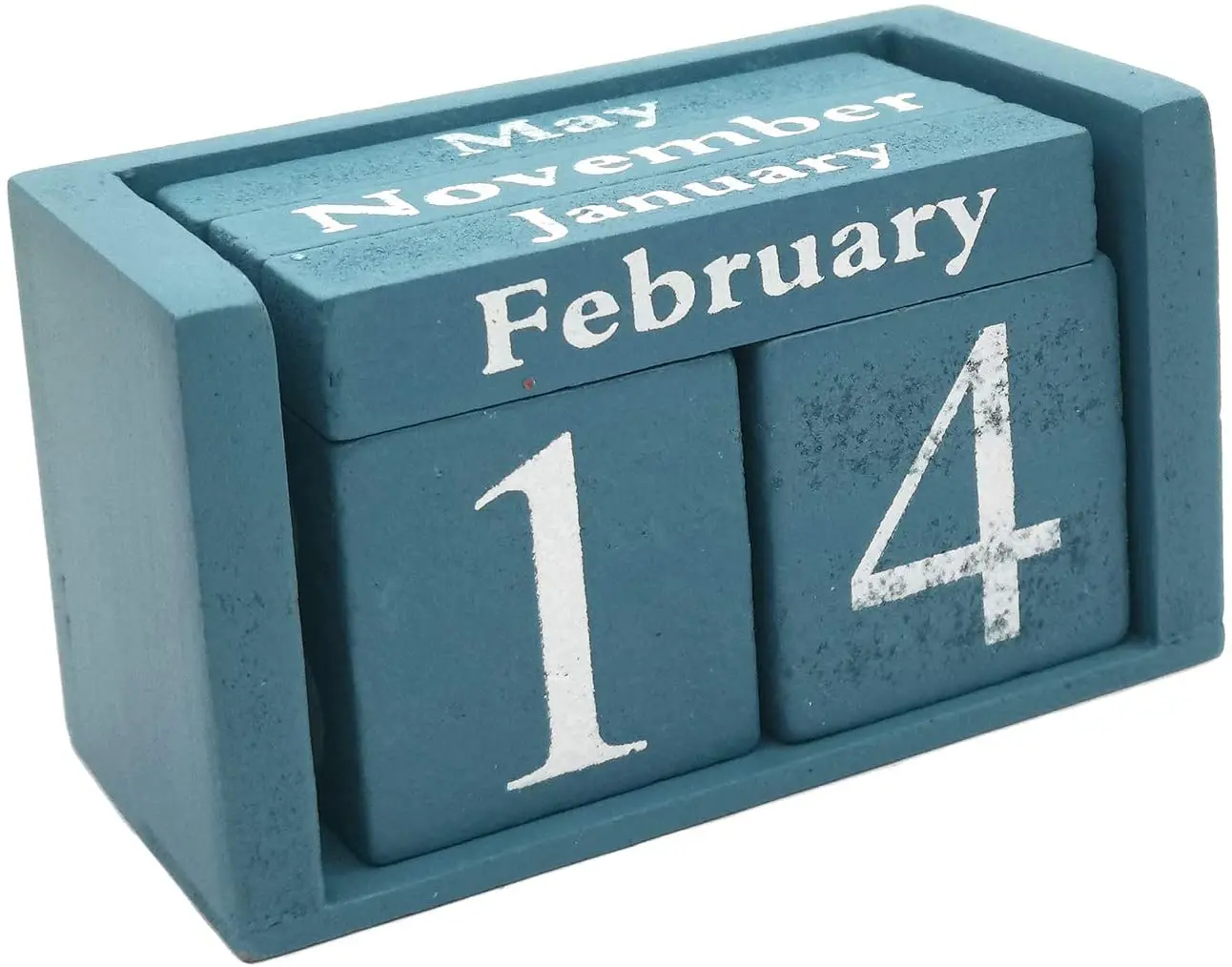 
Wooden desktop block calendar permanent block month date display home office decorations wooden calendar 