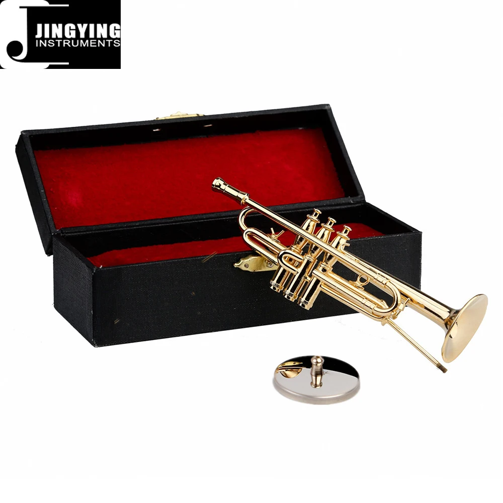 2024 Jingying Music Miniature Brass Wind Musical Instruments Model,Mini Trumpet Model Home Decoration Birthday Instrument Gift