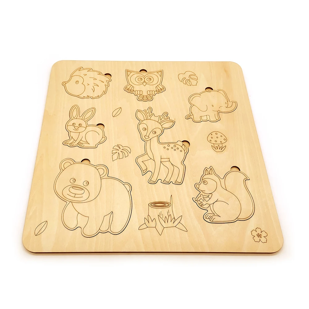 Kindergarten opening gift wooden puzzle forest animal toy children educational puzzle toy