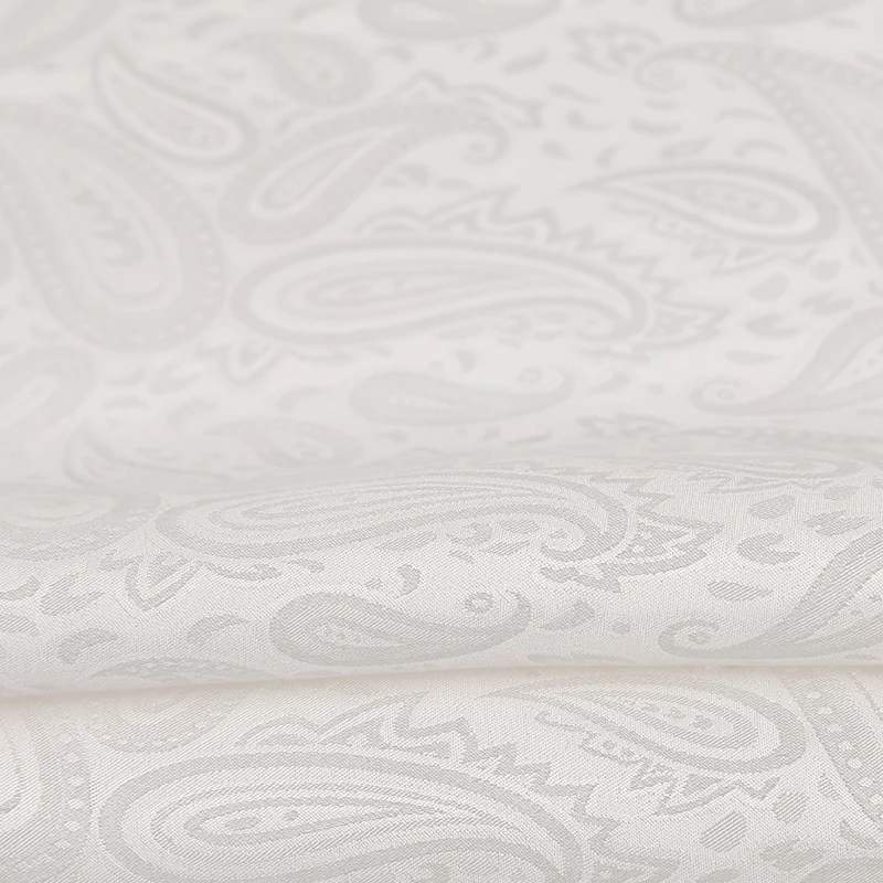 Wholesale Zhejiang Silk Aloe Shape White Jacquard 114cm 100% Silk Fabric