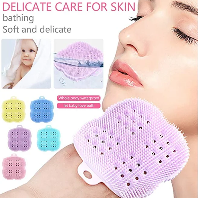 JLY Soft Silicone Facial Cleansing Pads Bath Wash Brush Hair Face Exfoliator Cleaning Scrubber Massage Shower Sponge Blackhead