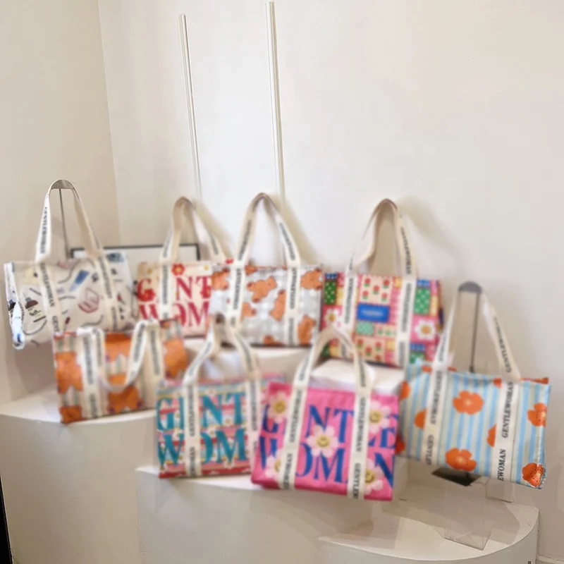 Sympathybag canvas striped tote bag canvas tote bag shopping bags