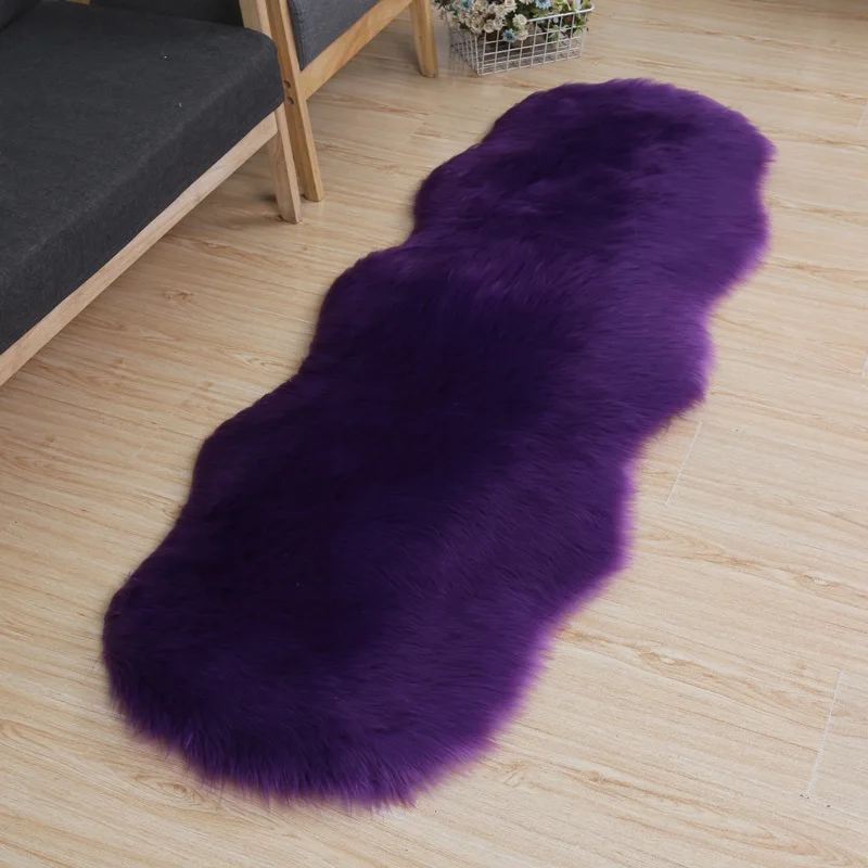 Cross border leather shape plush bedroom bedside carpet and irregular floor mat decorative bay window mat leather shape