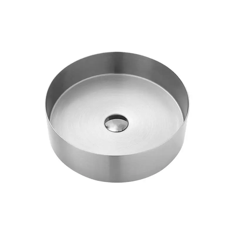 Single Bowl round 304 Stainless Steel Kitchen Sink above Counter Installation with One Hole