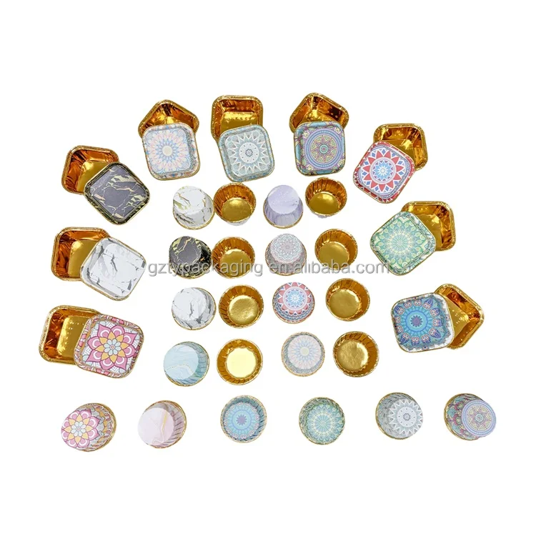 Factory Custom Printed Pet Coated Paper Baking Cups Disposable Oil Proof Muffin Aluminum Cupcake Baking Cups