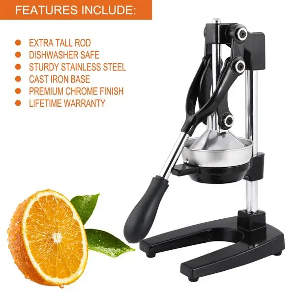 Manual juicer Single-squeeze juice squeezer Heavy-duty aluminum alloy citrus juicer and pomegranate juicer with seed filter