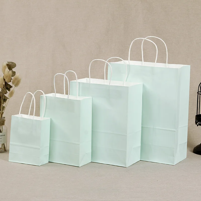 Cheapest recycled eco-friendly green Shopping Paper Hand Bag With Handles manufacturer china wholesale party bags paper