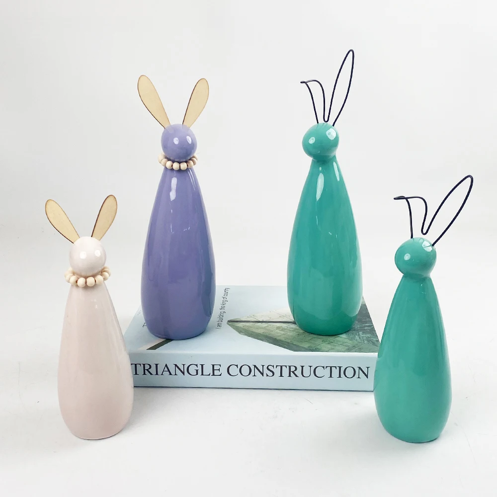 DIY Ear Creative Ceramic Easter Rabbit Indoor Home Decoration Creative Ceramic Easter Rabbit Decoration