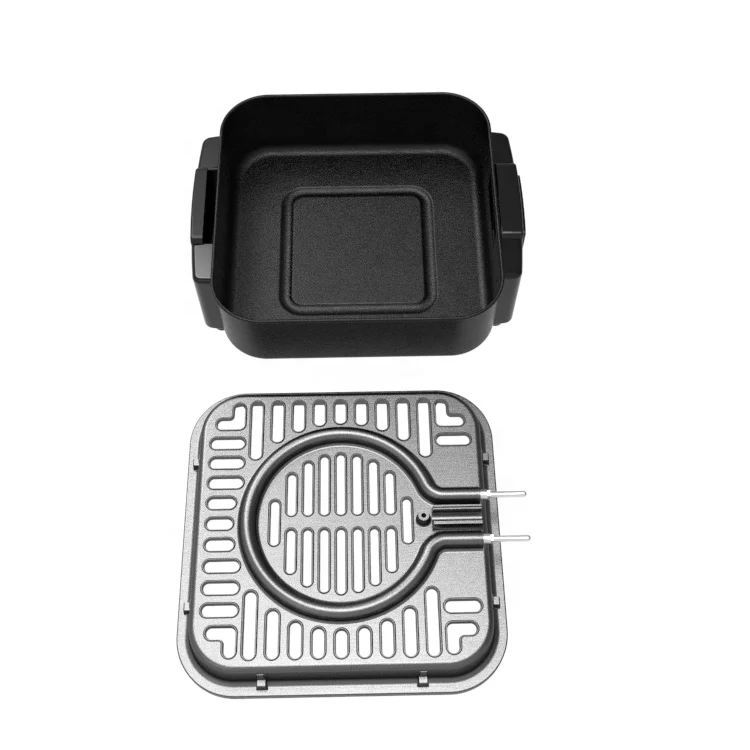 Smokeless Barbecue Grill Cast Iron Electric BBQ Grill Mini Griddle Pan Electric Grill Pan plate