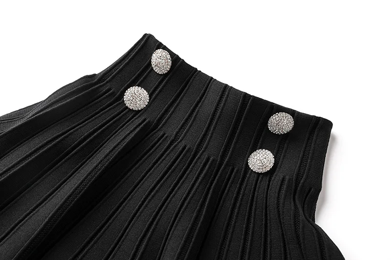 2025 Two Piece Set Spring Lady Suit Long Sleeve Single Breast Knit Cardigan Mini Pleated Skirt Women 2Pcs/set
