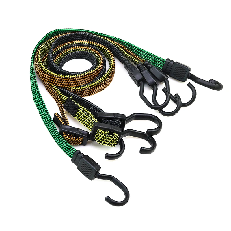Cheap Price Adjustable 18mm Elastic Rubber Flat Bungee Cord Straps with Hooks