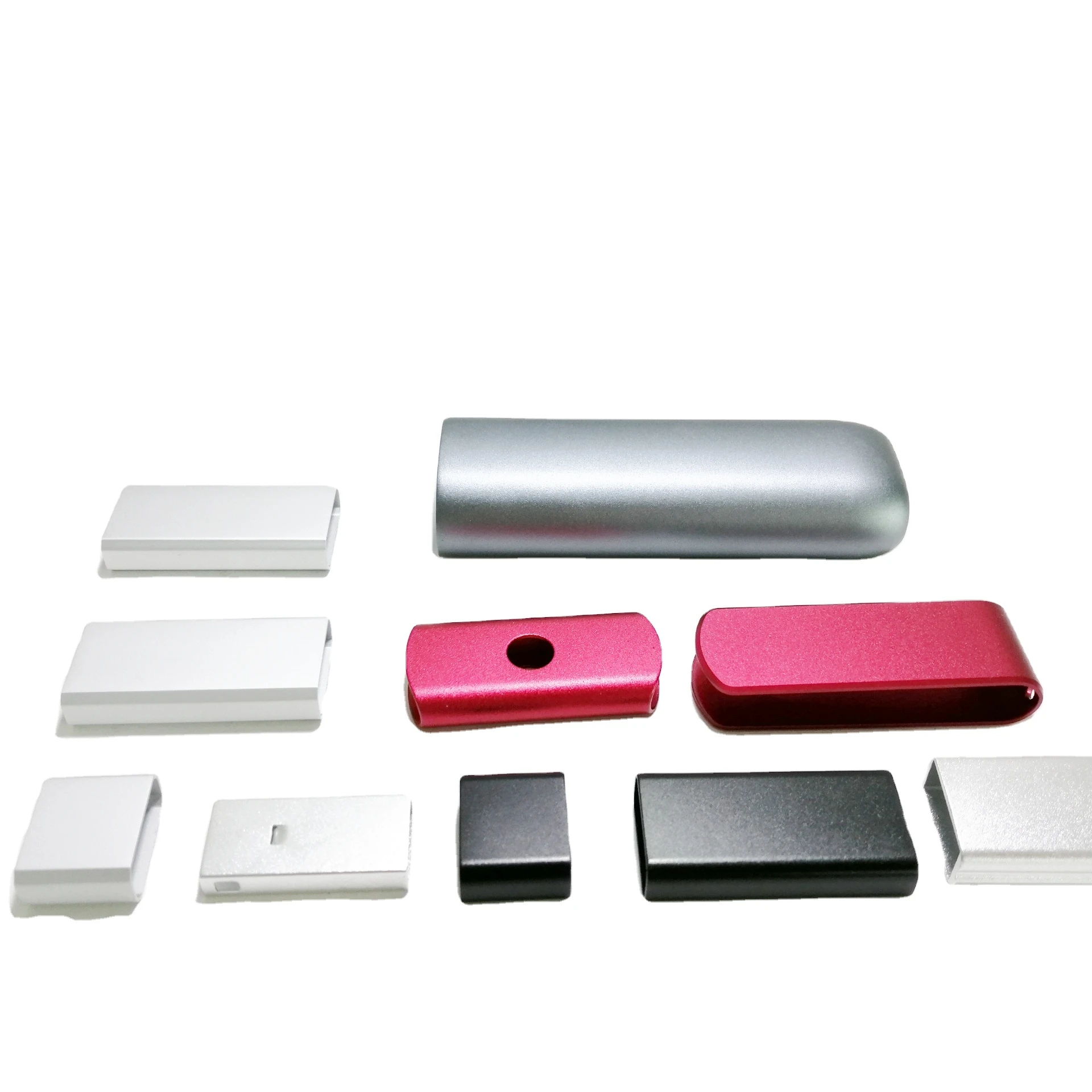 CNC Machining USB cover components aluminum parts silver ergonomic frosted anodic oxygen custom fabrication service