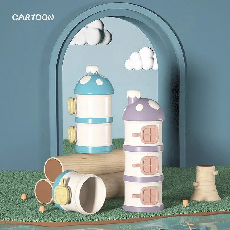 Baohui BBET Portable Infant Baby Toddler 3 Layer Food Snack Milk Powder Holder Pot Formula Storage Transparent