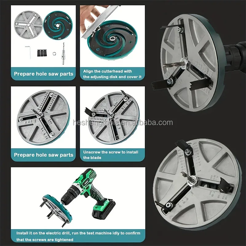 1pc Adjustable Multifunctional Universal Hole Opener Diameter 45-130mm Woodworking Hole Opener Diameter Hole Saw Punching Saw