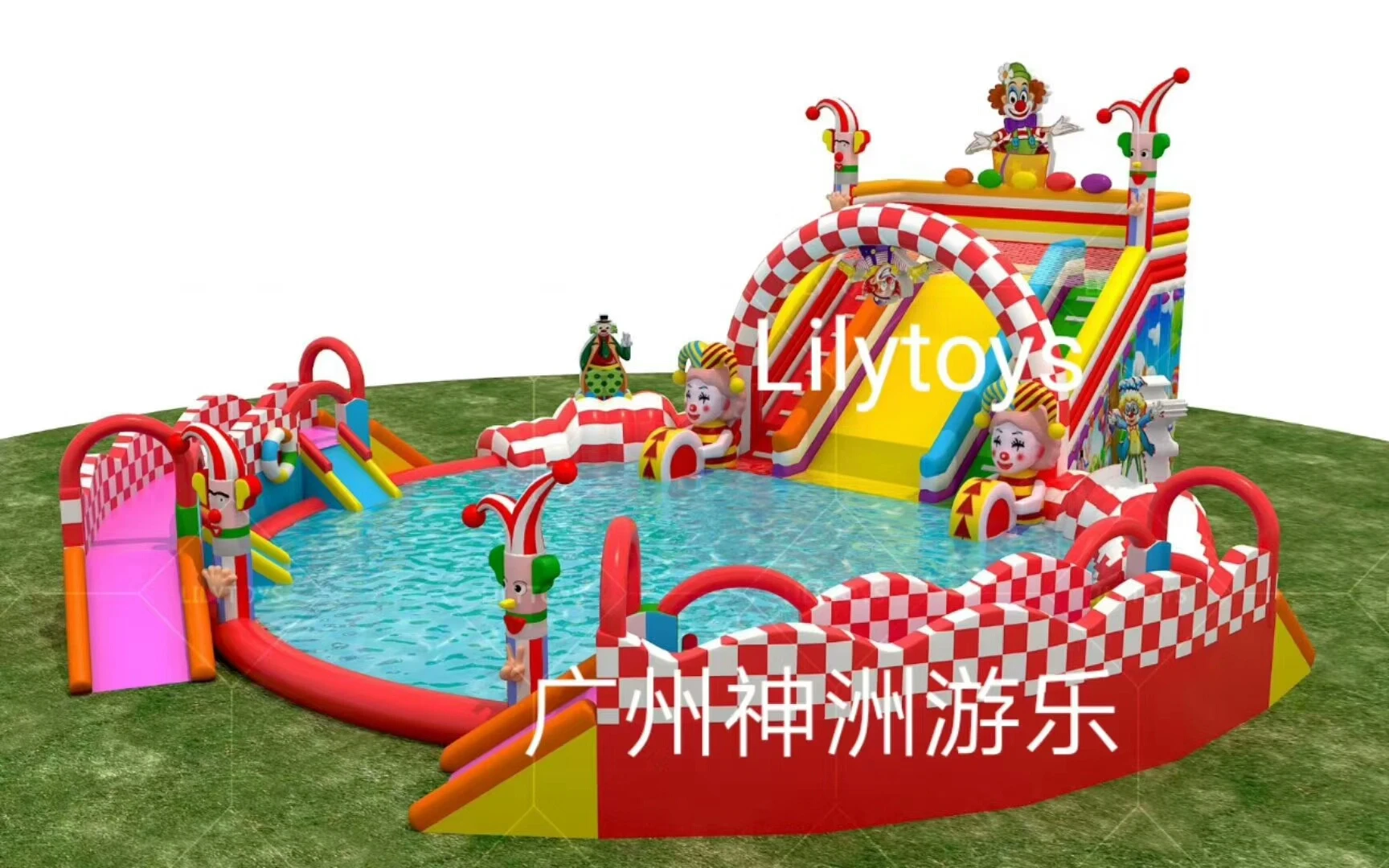 Lilytoys professional outdoor playground,amusement park,jungle theme inflatable water park for entertainment