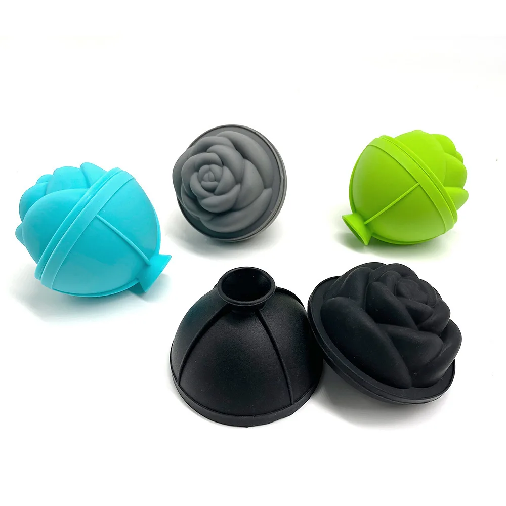 Wholesale Baby Food Freezer Ice Mold Custom Large Single Rose Shape Silicone Ice Cube Tray with Funnel