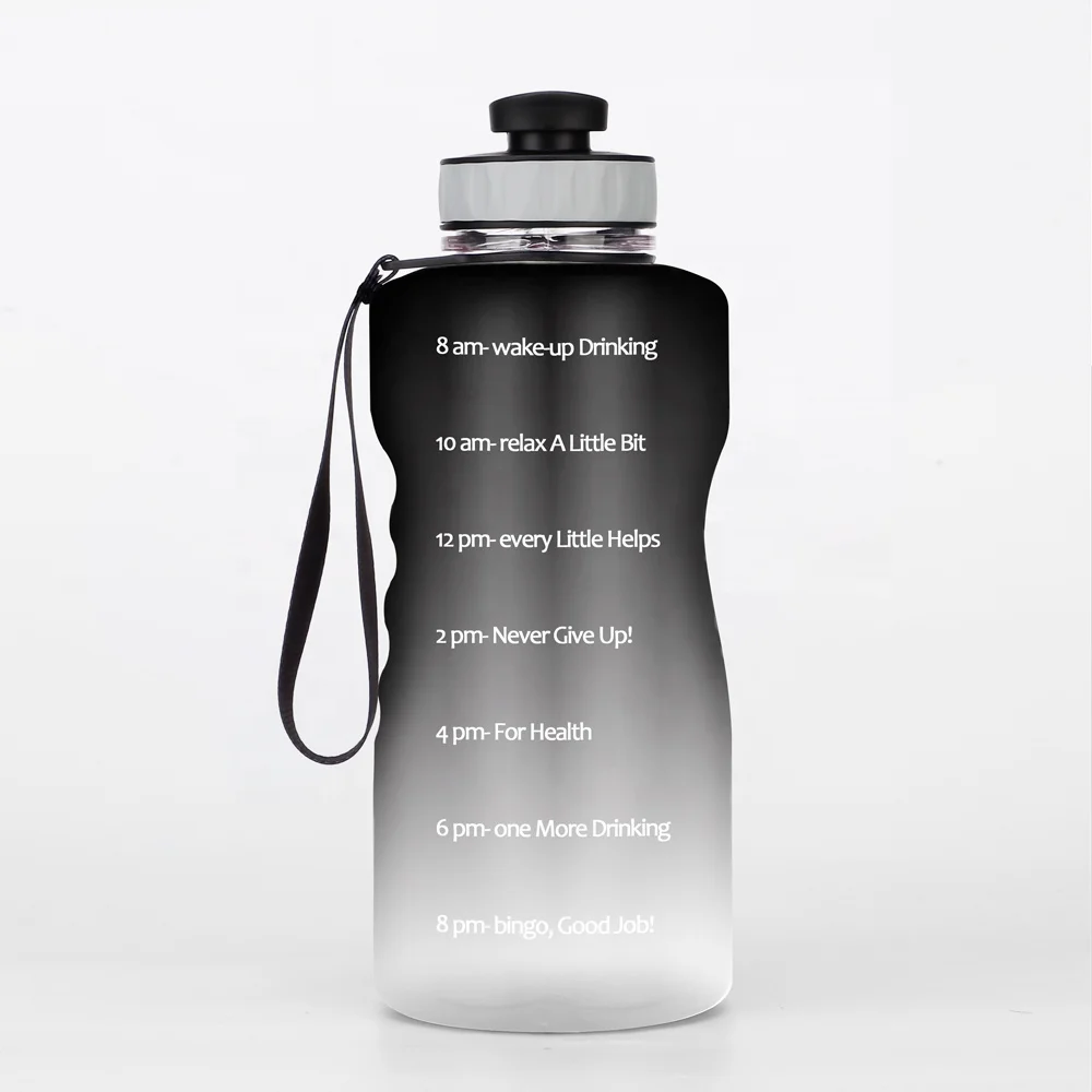  Международная электронная коммерция BPA бесплатно Пользовательский логотип половина галлона PETG пластиковая бутылка для воды 2 литра с маркером