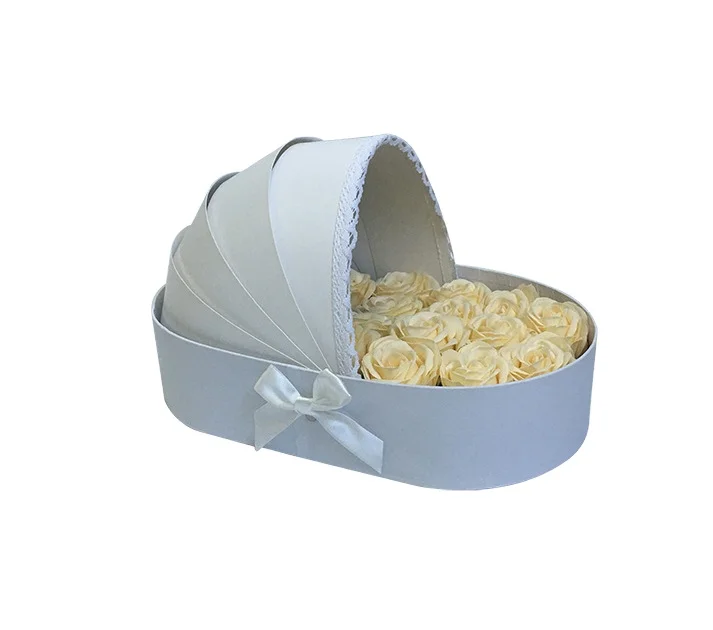 Оптовая продажа Подарочная коробка для детской люльки с цветами в наличии подарочные коробки цветов детская корзина