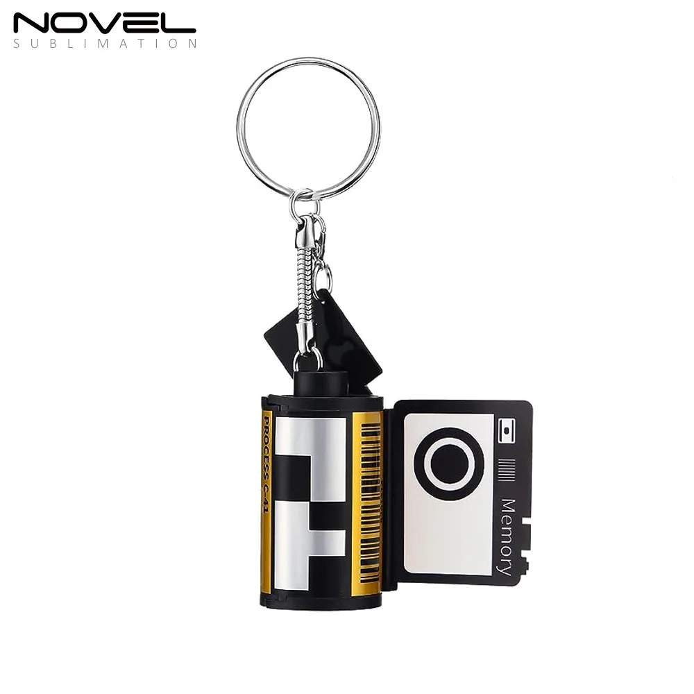 MultiPhoto Key Rings Vintage Custom Photo Personalized Keychains Picture Album Sublimation Blank Film Roll Keychain