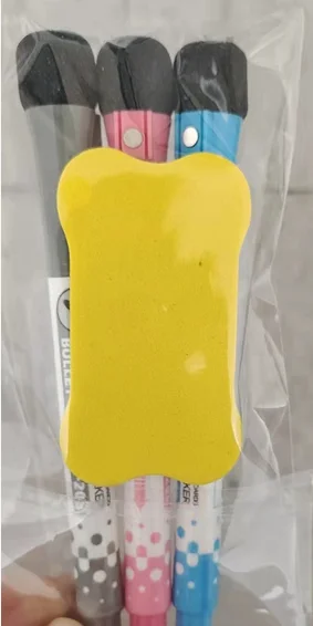 Competitive Price Multi-colored Smooth Writing Board Pen with whiteboard eraser in 3 colors dry erase marker pen