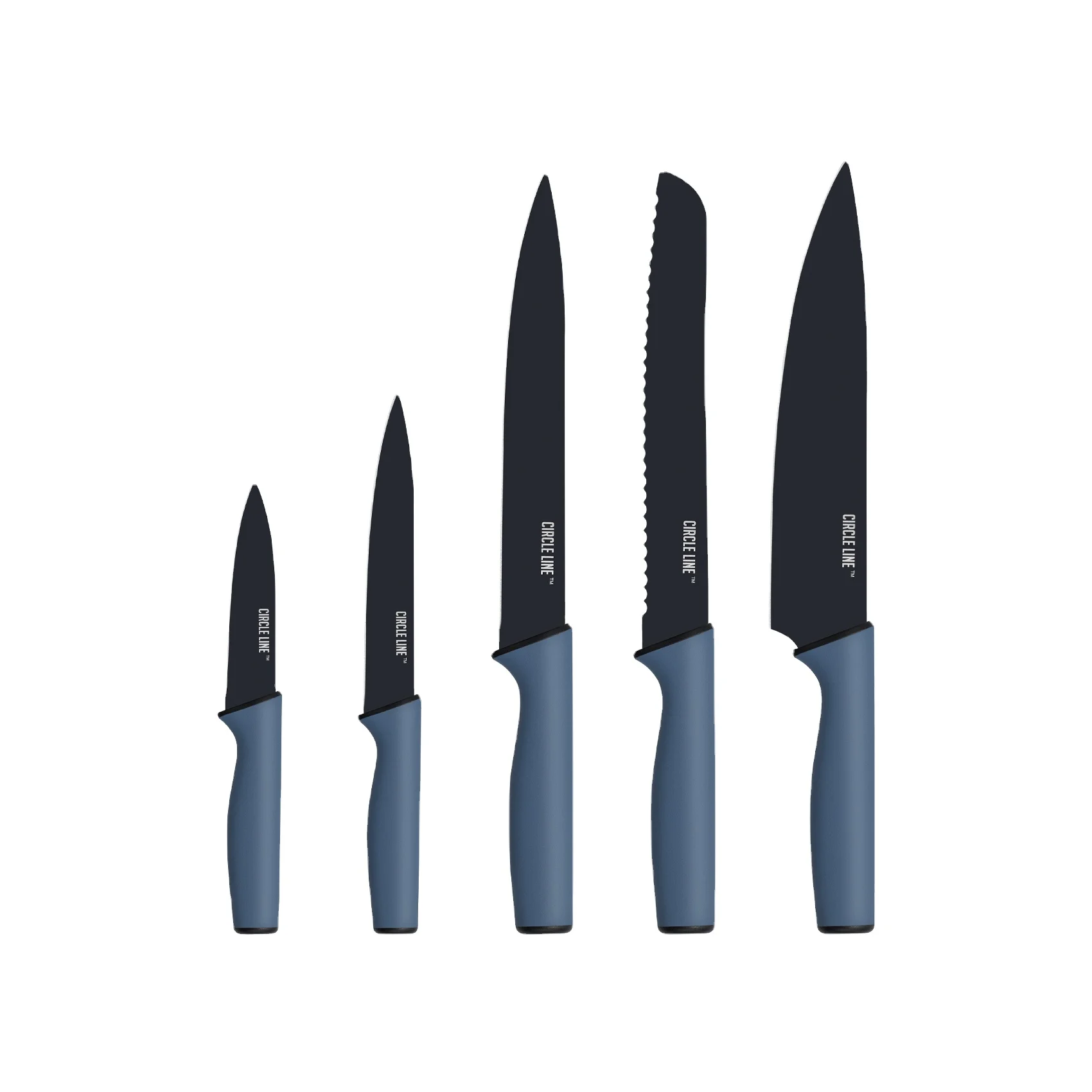 nonstick coating knife with TPR handle knife set stainless steel with knife holder