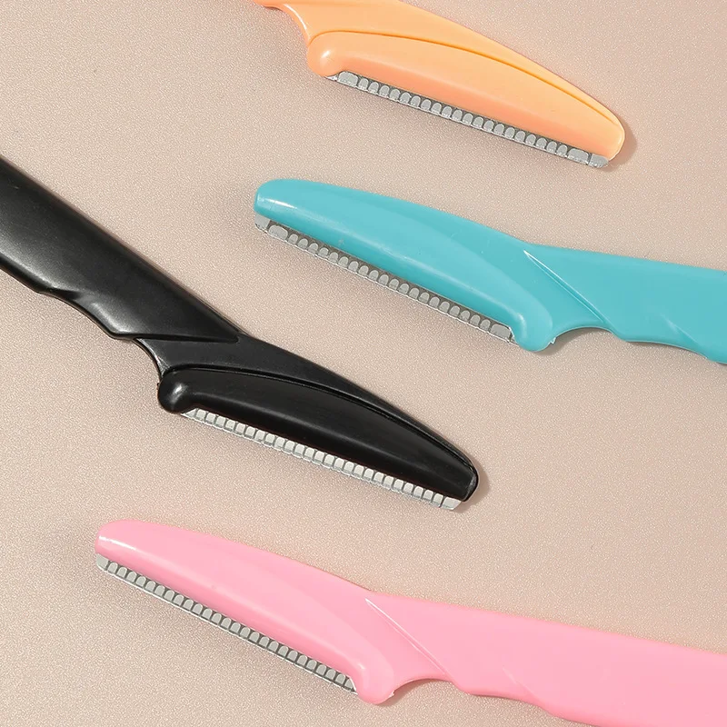 Facial Razors For Women High Quality Eyebrow Razor Wholesale Cheap Price Plastic Disposable Makeup Tool  Stainless steel blade