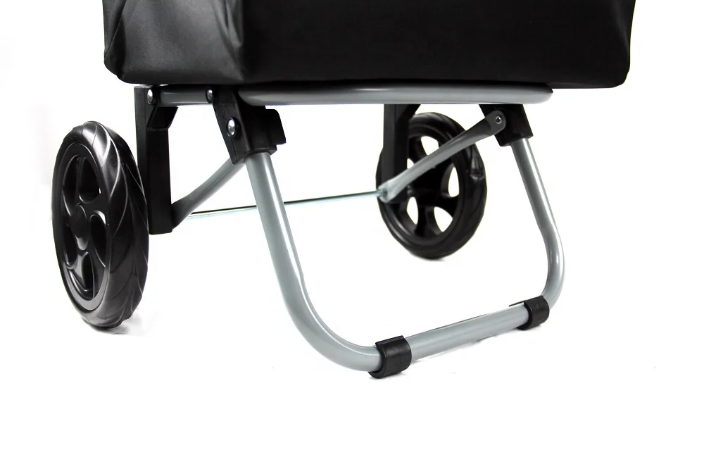 2024 new factory direct supply  Shopping Folding Cart Supermarket  polyester Wheeled Reusable Folding  Trolley Bag