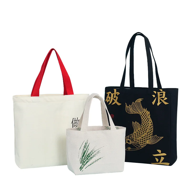 Custom Fashionable  Cotton Bag for Shopping Reusable Grocery Bags or Gift bag
