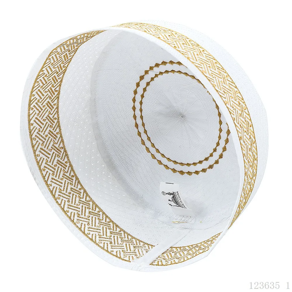 Embroidery Turkish Arabian Beanie Cap Sun Hat Eid Gift Men Muslim Prayer Kufi Hat Islamic Kufi Prayer Hat Headwear Cap