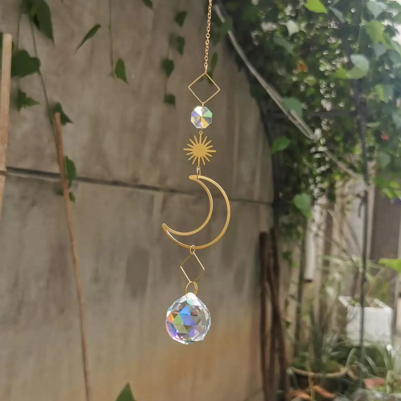 Crystal Suncatcher Garden Hanger Home Decor Evil Eye Sun  Hanging Wind Chime Rainbow Maker sun catcher