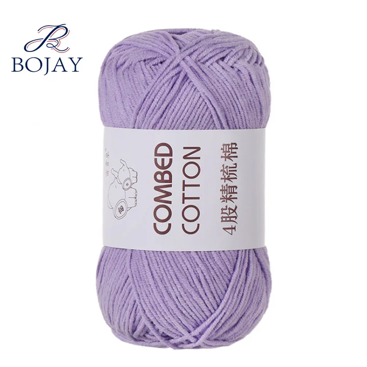 Bojay  Fancy Yarn 21S/4 Super Soft 60% Cotton  40% Acrylic Milk Cotton Combed Blended Ball Yarn For Hand Knitting