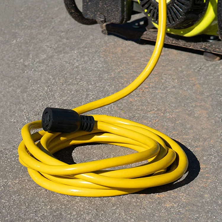 50ft Heavy Duty NEMA5-15P SJTW 12/3 Triple Tap Extension Cord with light