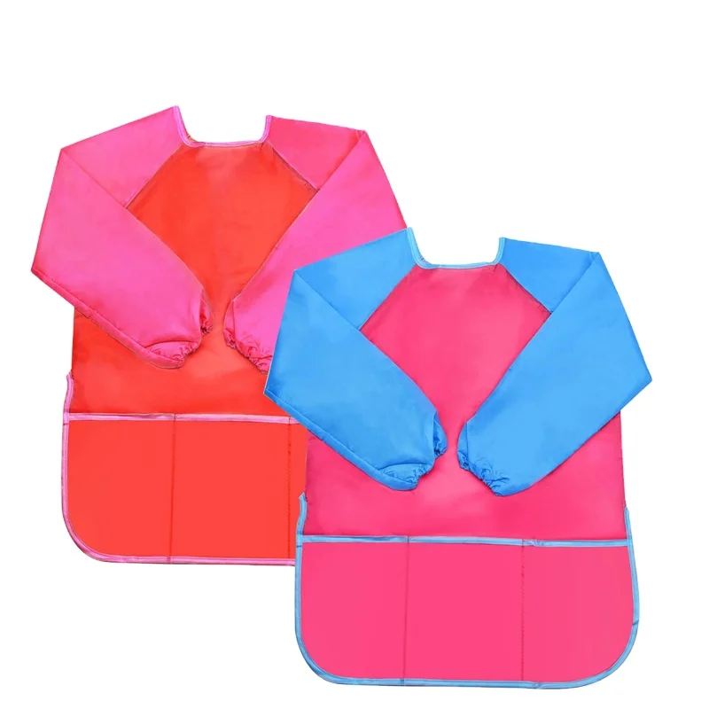 Waterproof Kids Painting Apron Smock With Long Sleeve