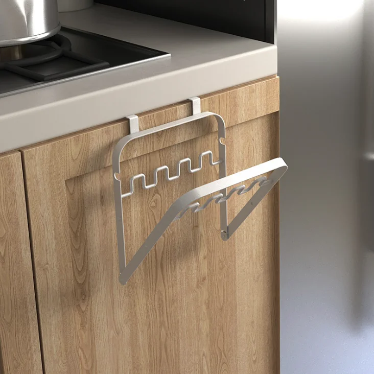 Adjustable Trash Bag Holder Rack Cabinet Door Bag Hanging Rack Garbage Bag Holder Rack