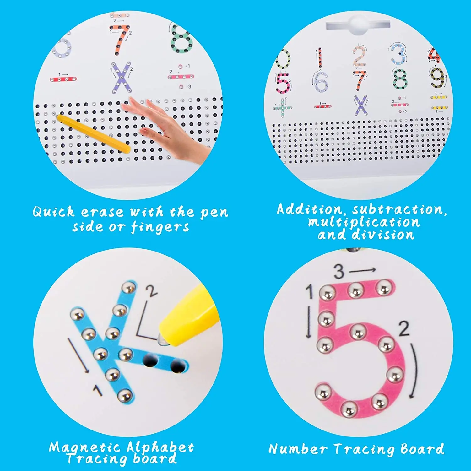 2 in 1 Double Sided Upper & Lower Case Magnetic ABC Letter And Number Board For Kids