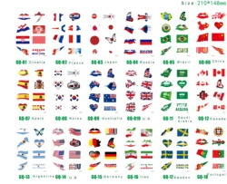 custom flags temporary tattoos  for Qatar  World Cup stickers Brazil flag body tatoo