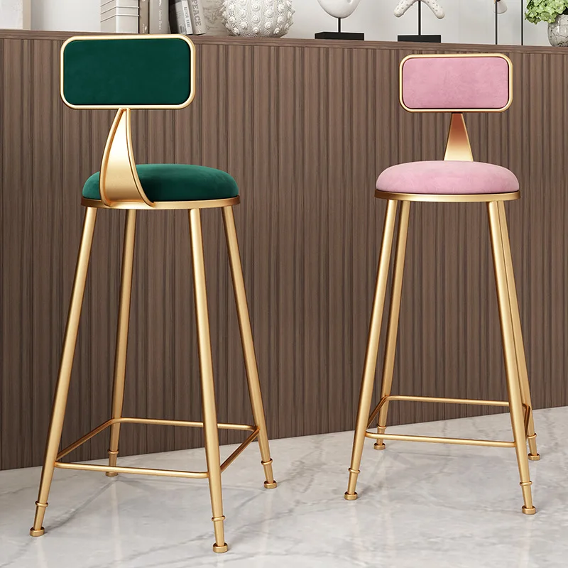 Bar Stools Modern Restaurant Nordic Kitchen Cheap Gold Luxury Furniture High Chair Counter Metal Velvet With
