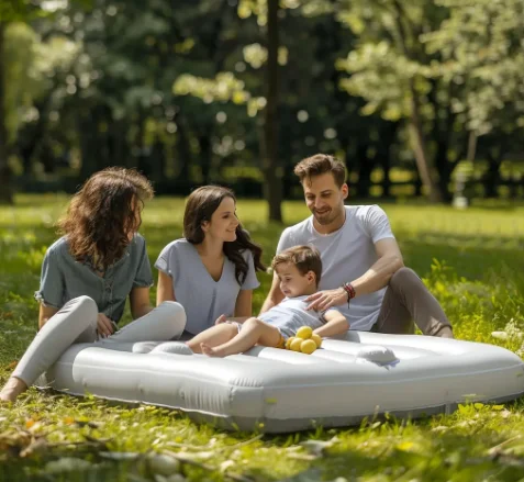 LASO экологически чистый ТПУ с покрытием капля Стежка ткань легкий вес гимнастический коврик DWF для внутреннего надувного матраса