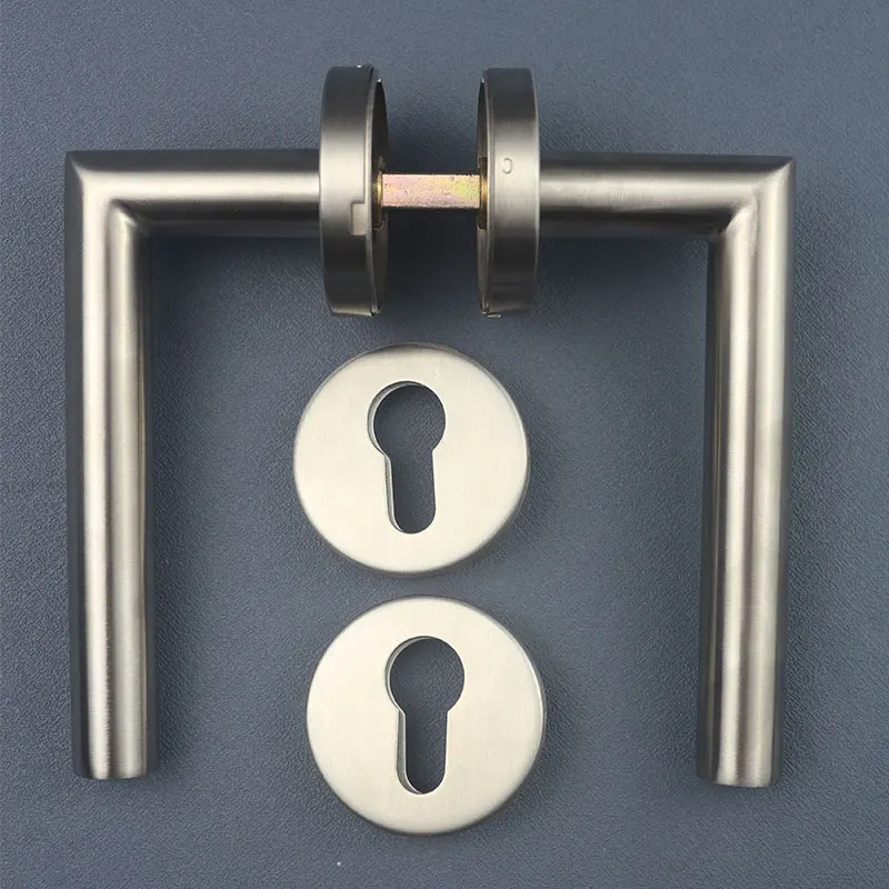 Home safety defender door handle lock kit home office hotel Stainless steel door lever handle on rose