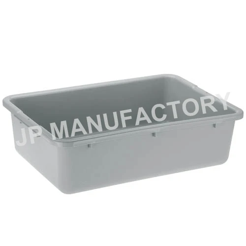 Small Grey Utility Cart 3 Shelves Service Cart PP Plastic Canteen Restaurant Service Trolley