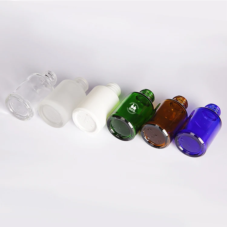 Sale Glass Cosmetic Packaging 30ml 1oz Frosted Clear Empty Liquid Beard Essential Oil Serum Dropper Glass Bottle for Amazon
