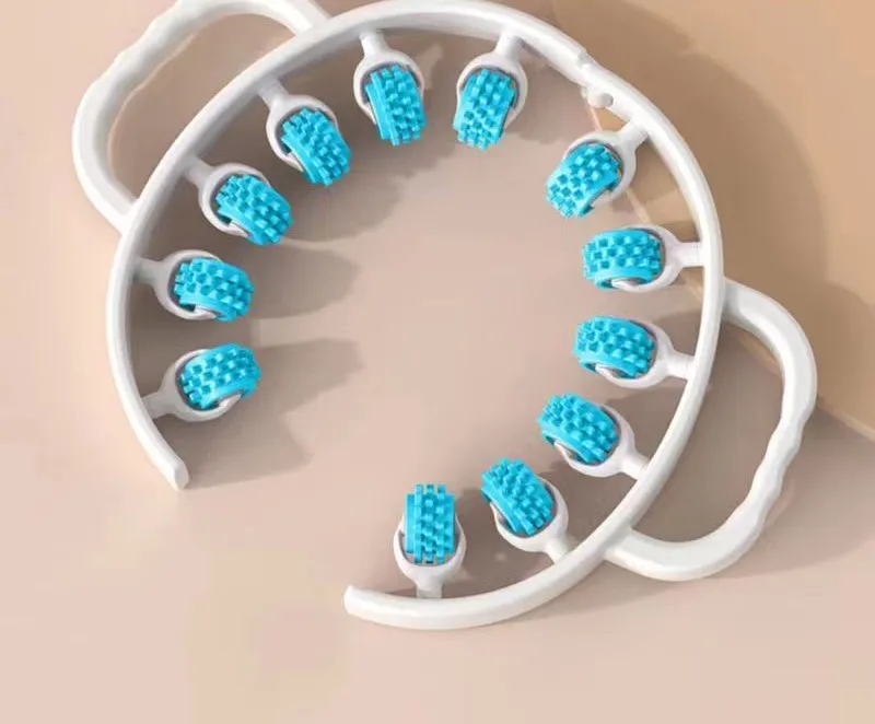 Yoga Training Relaxation V Shape Exercise Handheld Plastic Massage Roller For Muscle Relax Pain Relieve