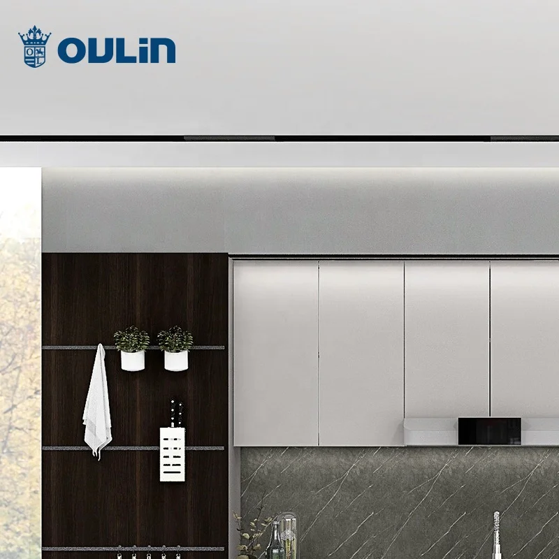 Modern Fashion Light Luxury Kitchen Cabinet MDF Household Apartment Kitchenette