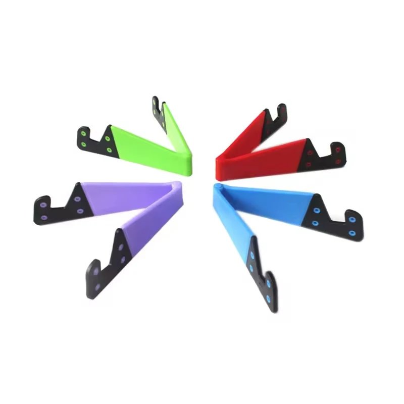 Gift Product Colorful Mobile Phone Holder Foldable V Shaped Desktop Mobile Phone Display Stand Lazy Holder For Mobile Accessory